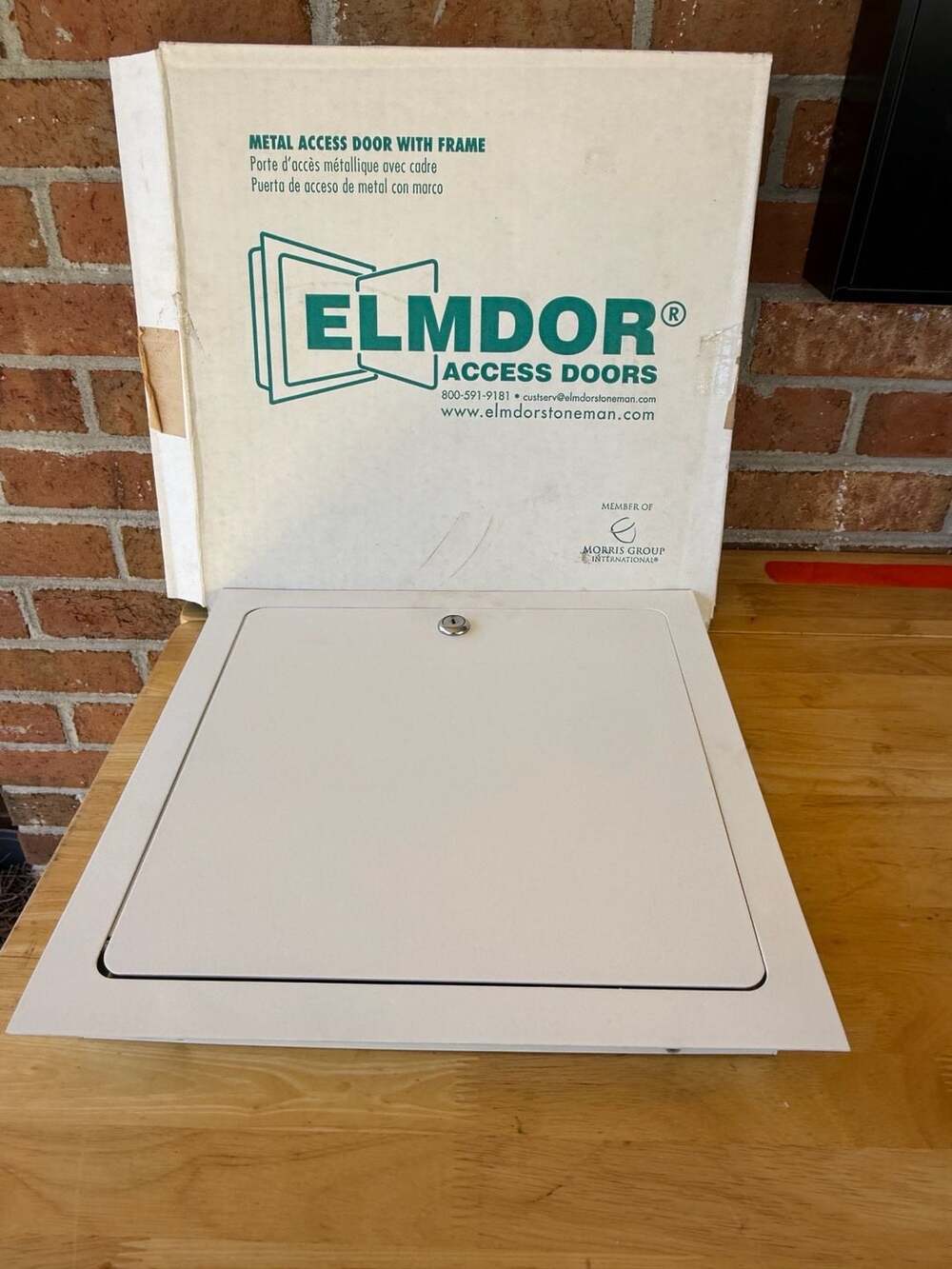 Elmdor Metal Access Door 12x12 Prime Coat Cylinder Lock White